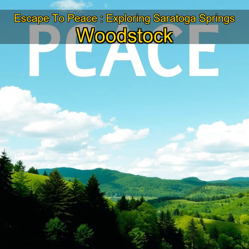 You are currently viewing Escape To Peace : Exploring Saratoga Springs  Woodstock