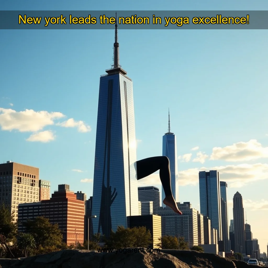 Artistic representation for New york leads the nation in yoga excellence!